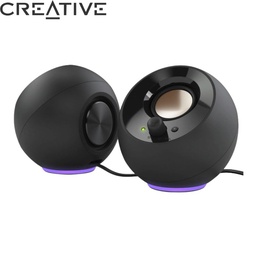 [06MF172500001] Parlante Creative Pebble SE RGB 2.0 4.4W 3.5MM Usb-C Black.