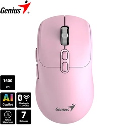 [31030042403] Mouse Genius NX-8080S Wireless/Bluetooth Silent 7 bot. Pink.