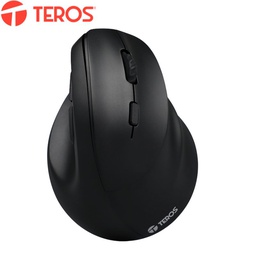 [TE-5169N] Mouse Teros TE-5169N, Inalámbrico Doble Modo: 2.4G+BT, 2400 DPI, Vertical, Negro.