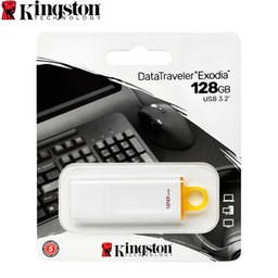 [KC-U2G128-5R] Memoria Flash USB Kingston DataTraveler Exodia 128GB, USB 3.2 Gen 1, White.