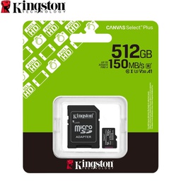 [SDCS3/512GB] Tarjeta de Memoria Kingston 512GB MicroSD Canvas Select Plus -150MB/seg - UHS-I Clase 10