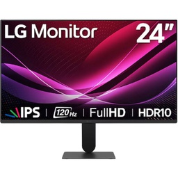 [24U411A-B] Monitor Plano LG 24U411A-B, 23.8" FHD IPS, 120HZ, 5MS, HDMI, VGA, Headphone-Out.