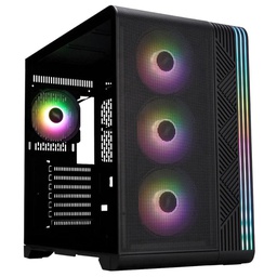 [VT7] Case 1ST Player VT7 Black, 04 Cooler RGB, Vidrio templado, Sin Fuente.