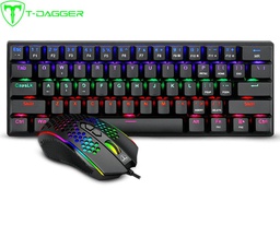 [T-TGS008-BR] Combo T-Dagger 2 en 1, Teclado MAIN FORCE + Mouse IMPERIAL, Switch Brown, Español, Black.