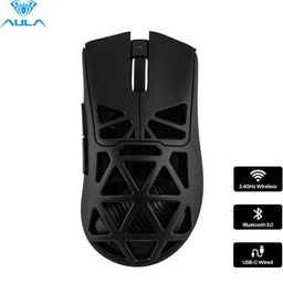 [SC620 BLACK] Mouse Gaming Aula SC620, Tri-Mode (Wired+BT/+Wireless), 10k dpi, RGB, Recargable, Black.