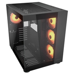 [FV150] Case Cougar FV150 Black, 04 Cooler RGB, Vidrio templado, Sin Fuente.