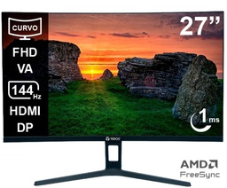 [TE2734S] Monitor Curvo Teros TE-2734S, 27" FHD VA, 144HZ, 1MS, HDMI, DP, Audio out.