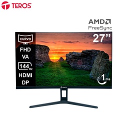 [TE2734S] Monitor curvo TEROS TE-2734S, 27" FHD VA, 144HZ, 1MS, HDMI, DP, Audio out.