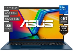 [90NB13Y1-M025K0] Laptop Asus Vivobook 15, X1504VA-BQ4454W, Intel Core 5-120U 1.4/5.0GHz, | FHD – IPS | RAM 8Gb DDR5 | 512GB SSD | Intel Graphics  | Español | Win11 H.